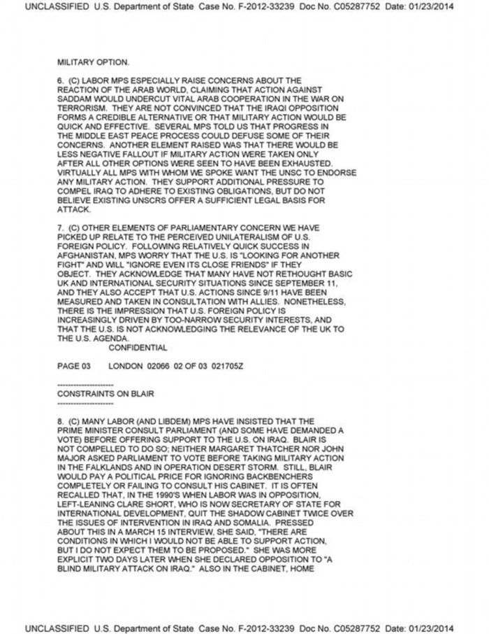 ***MAIL ONLINE - IF RUN FULL DOCUMENTPLEASE SUN SIDE BY SIDE AND MAKE FONTS LOOK SAME SIZE *** For Tony Blair story for Mail on Sunday Politics page Memo 2 From the embassy Image vis Glen Owen MOS political reporter
