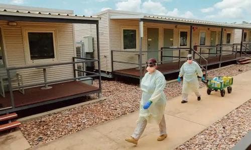 Howard Springs Quarantine Facility has capacity for 2,000 overseas arrivals and about 1,000 domestic travellers. (AAP: Glenn Campbell)
