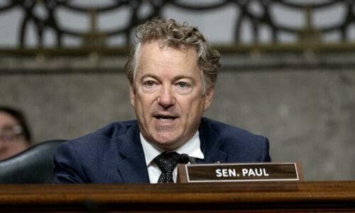 Sen. Rand Paul (R-KY) questions Dr. Anthony Fauci, White House Chief Medical Advisor and Director of the NIAID, at a Senate Health, Education, Labor, and Pensions Committee hearing on Capitol Hill in Washington, on Jan. 11, 2022. (Greg Nash-Pool/Getty Images)