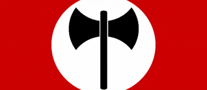 The double-headed ax, symbol of Ordine Nuovo. [Source: dw.com]