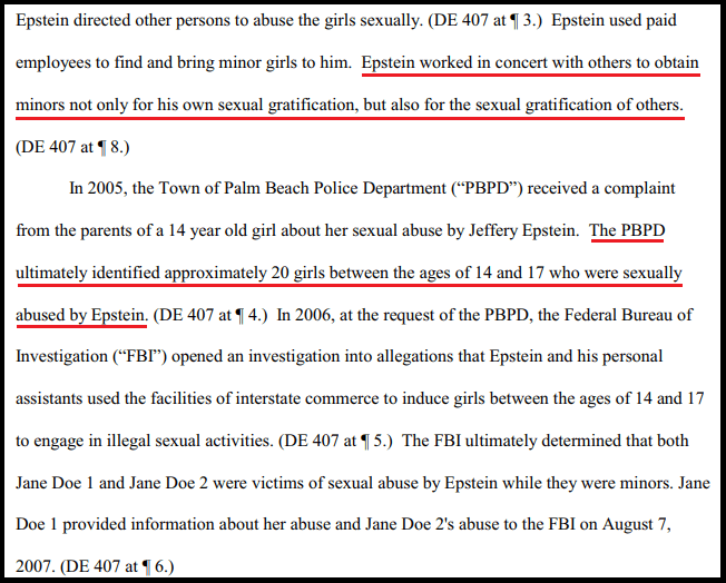 Background facts from 2/21/2019 ruling in Jane Doe 1 and Jane Doe 2 vs. United States
