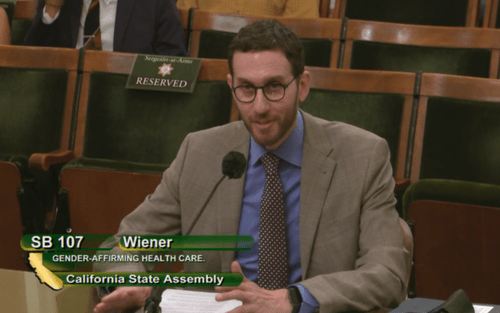 State Sen. Scott Wiener (D-San Francisco) speaks at an Assembly committee hearing for Senate Bill 107 in Sacramento on June 28, 2022. (Screenshot)