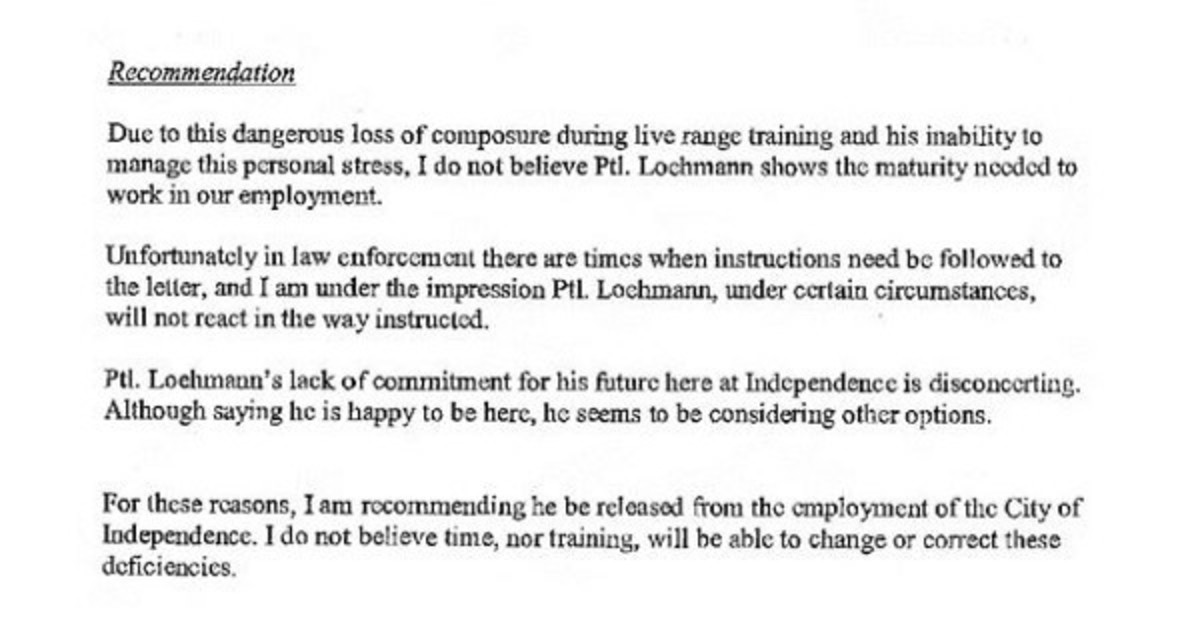 Personnel records for Timothy Loehmann from Independence, OH. CREDIT: City of Independence