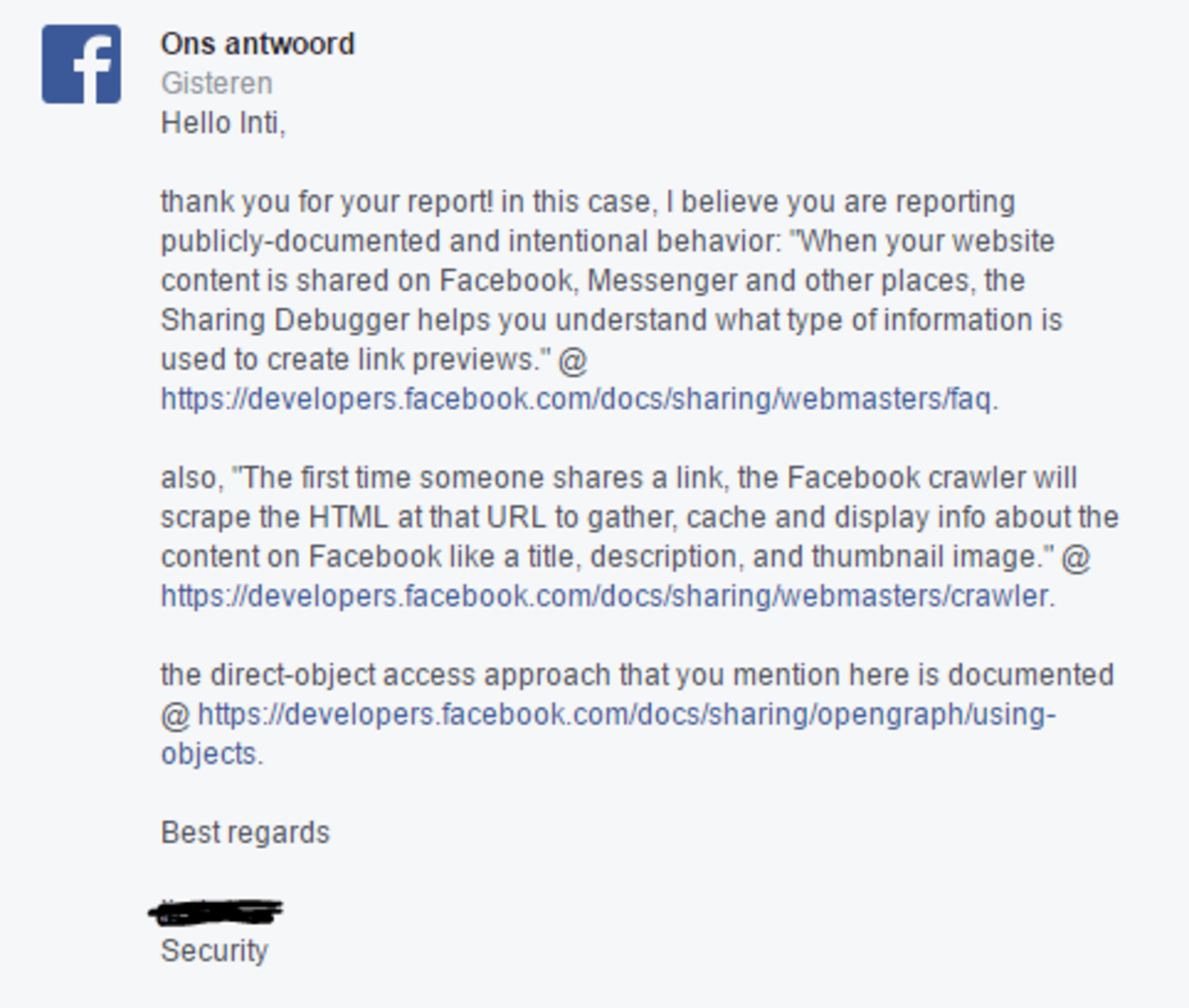 facebook-response