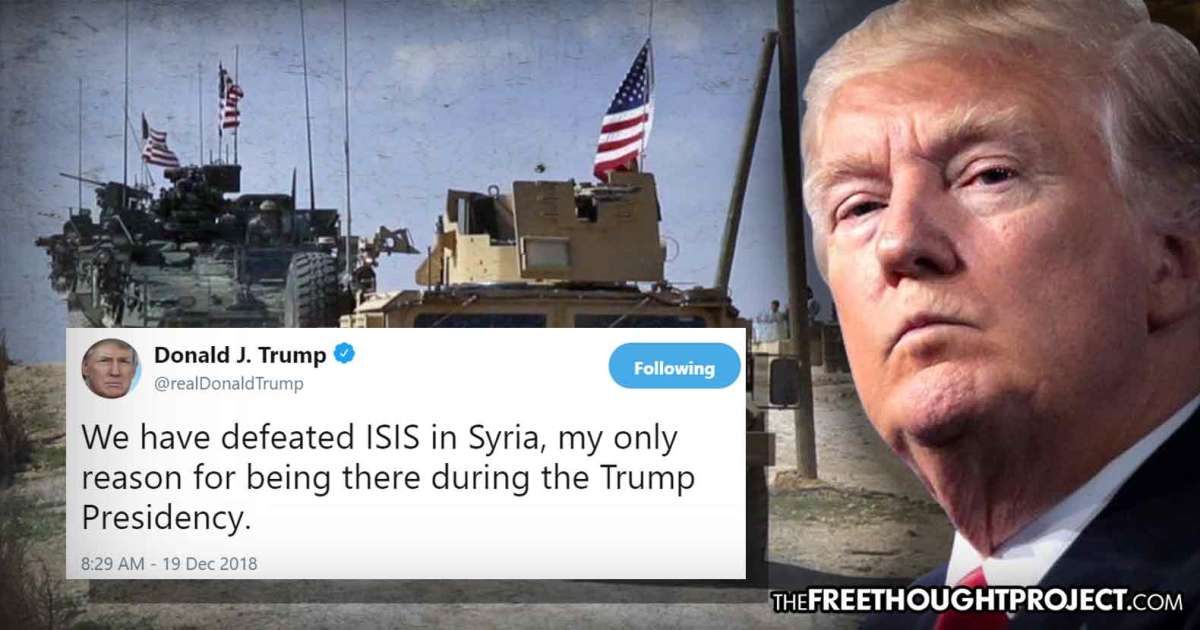 Trump Tweets ‘We Have Defeated ISIS’ As US Starts Withdrawal From Syria ...