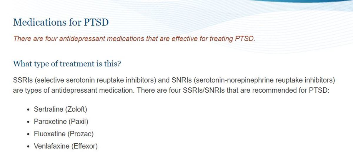  Image: Screen capture from VA website on PTSD treatment.