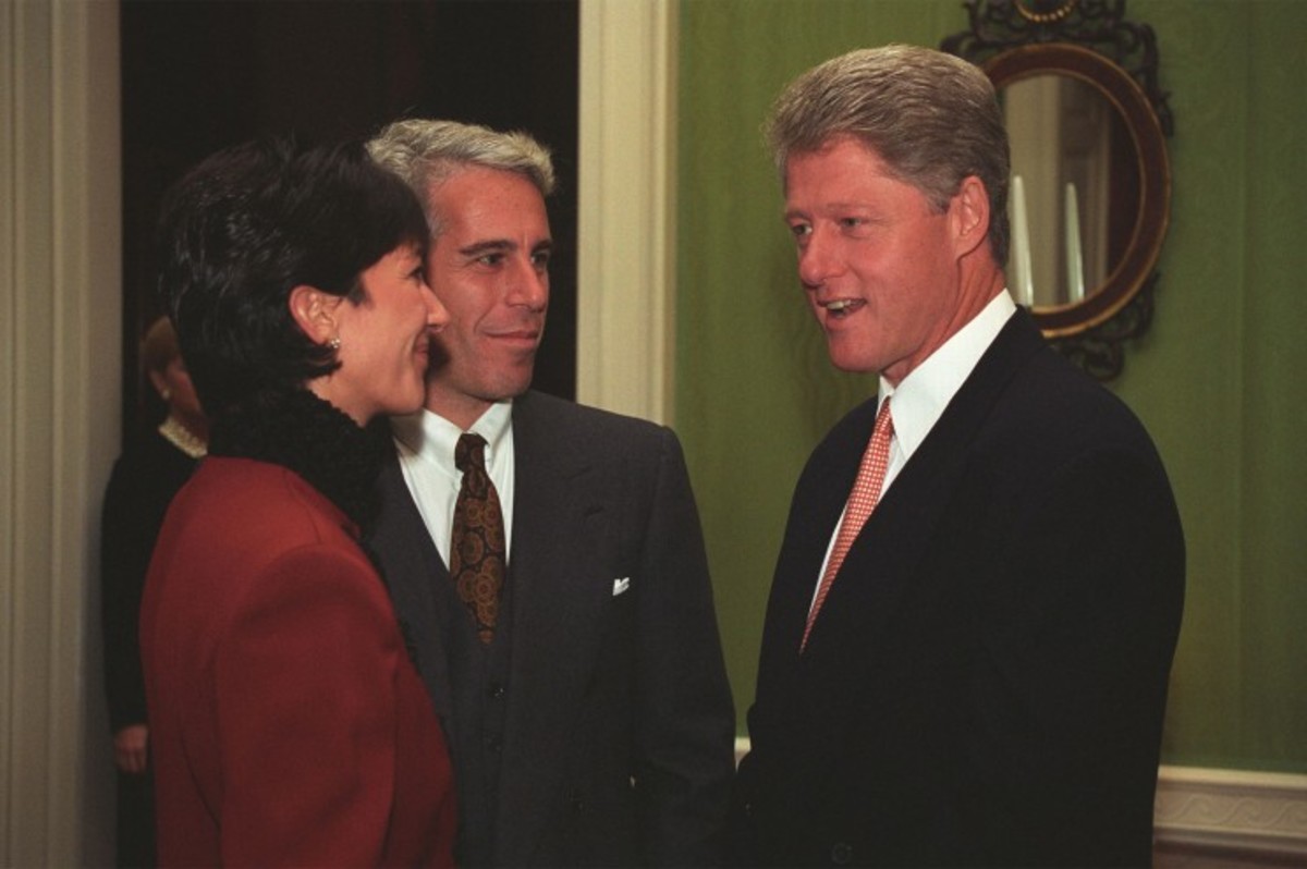 Ghislaine Maxwell and Jeffrey Epstein visit the White House, President Clinton in 1993.