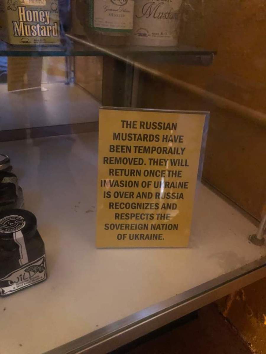  (Wisconsin mustard Museum removes Russian mustard in a show of ridiculous virtue signaling)