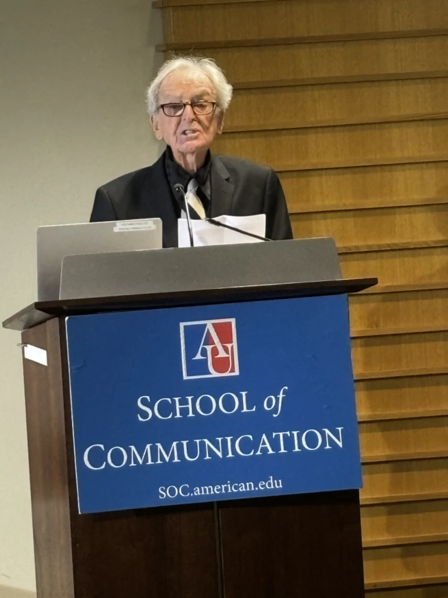 Filmmaker John Barbour speaks at film screening at American University at 12th Annual Whistleblower Summit in Washington, D.C. [Source: Photo courtesy of Jeremy Kuzmarov]