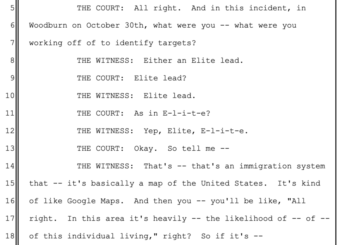 Screenshots of the ICE official's testimony. Image: 404 Media.